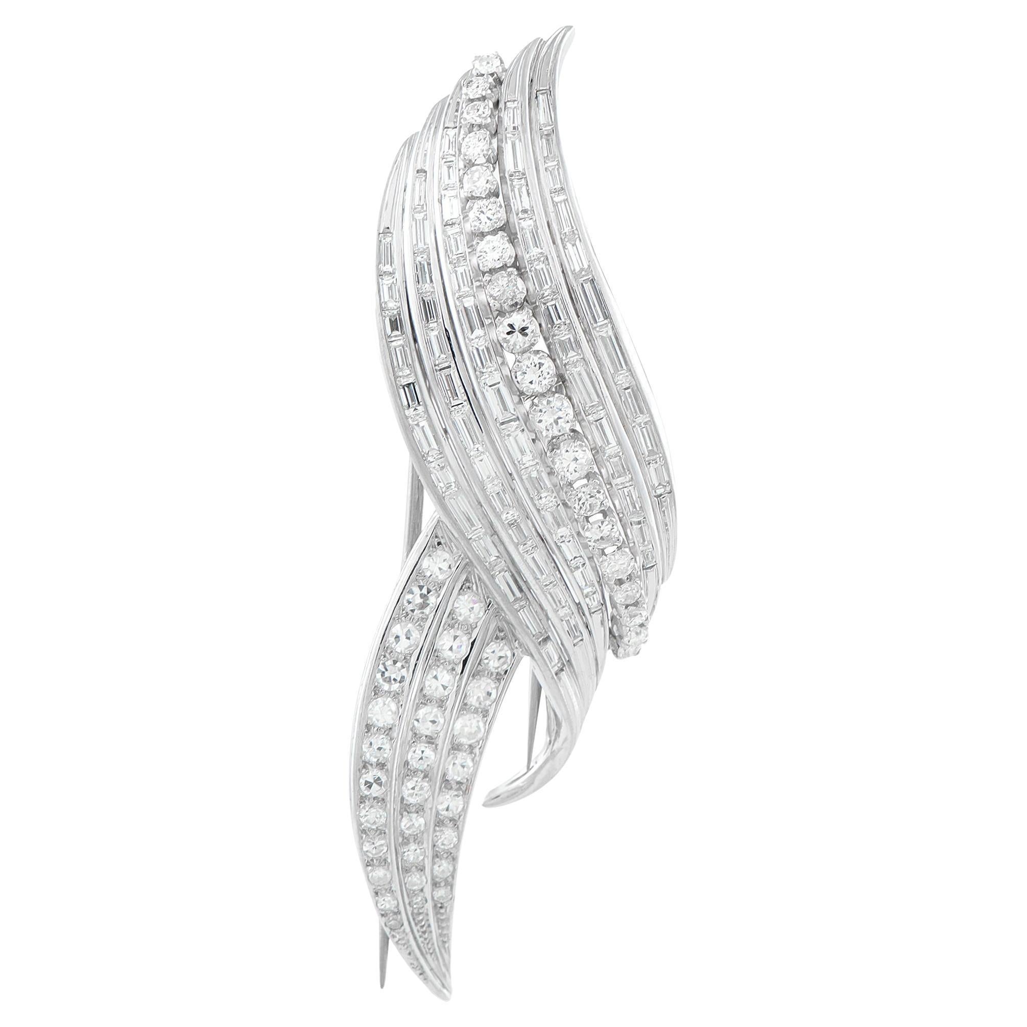 Platin 7,25ct Diamant-Brosche MF28-012926