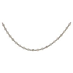 Platinum 7.26 Carat Round-Cut Diamonds by the Yard Necklace