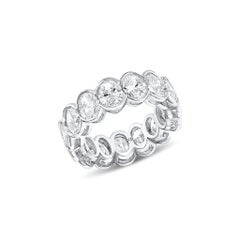 Platinum 7.37 Carat Total Weight 15 Oval-Shaped Diamond Band Ring