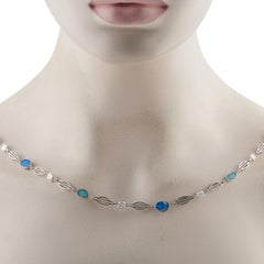 Platinum 7.40ct Diamond and Opal Necklace MF26-012326