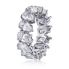Platinum 7.50 Carats Pear Shape Cut Diamond Eternity Band