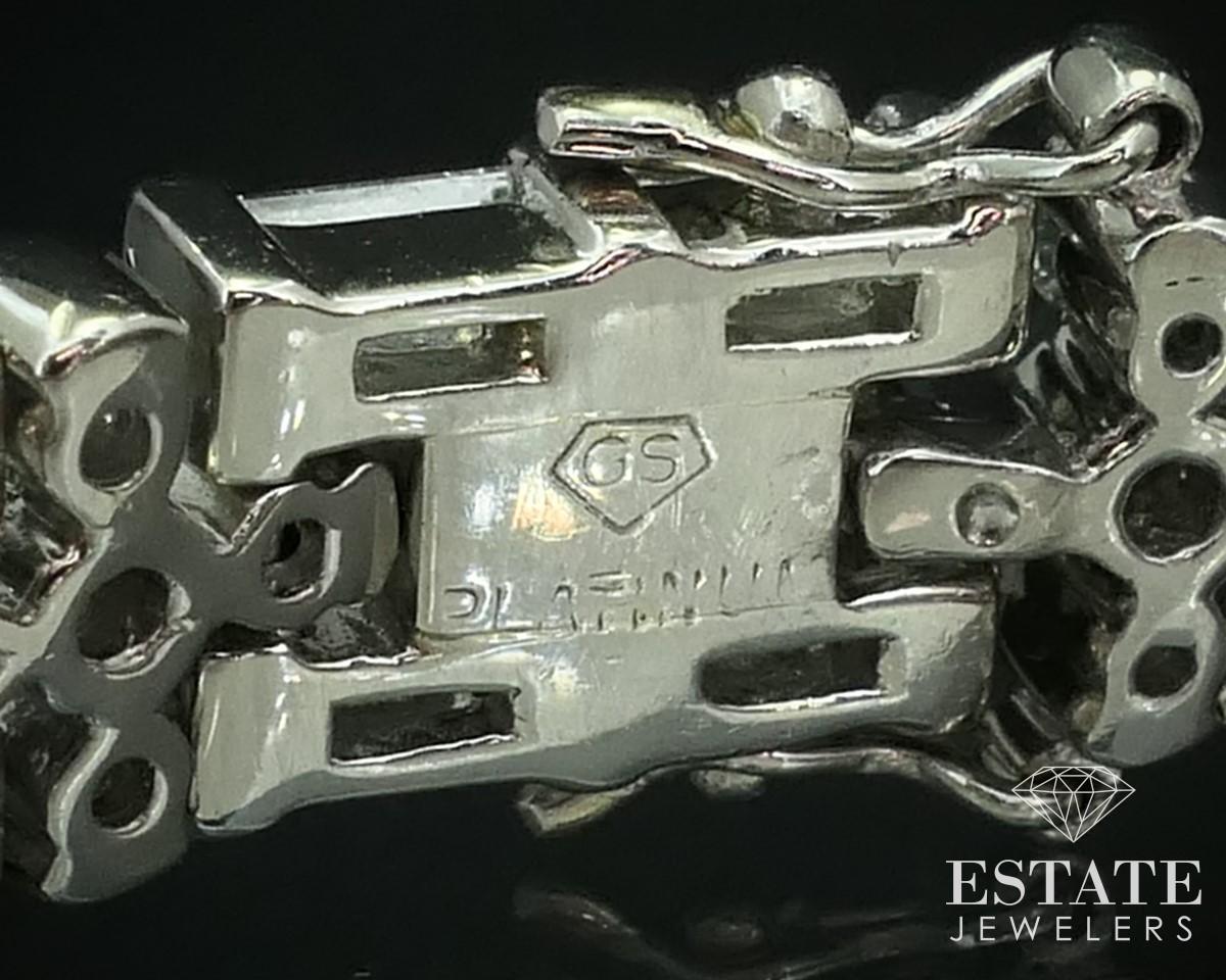 Platinum 7.58ctw Natural Diamond Three Row Tennis Bracelet 53.3g i15134 For Sale 1