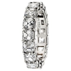 Platinum 7.82cttw Diamond Asscher Cut Eternity Band