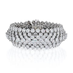 Platinum 80 Carat Impressive Diamond Multi Row Bracelet