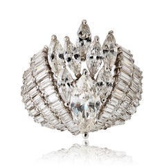 Platinum 8.00cttw Diamond Estate Ring Circa 1960's
