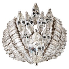 Platinum 8.00cttw Diamond Estate Ring Circa 1960's