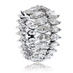 Platinum 8.00cttw Marquise Cut Diamond Eternity Band