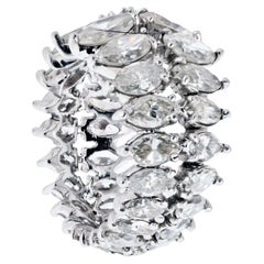 Platinum 8.00cttw Marquise Cut Diamond Eternity Band