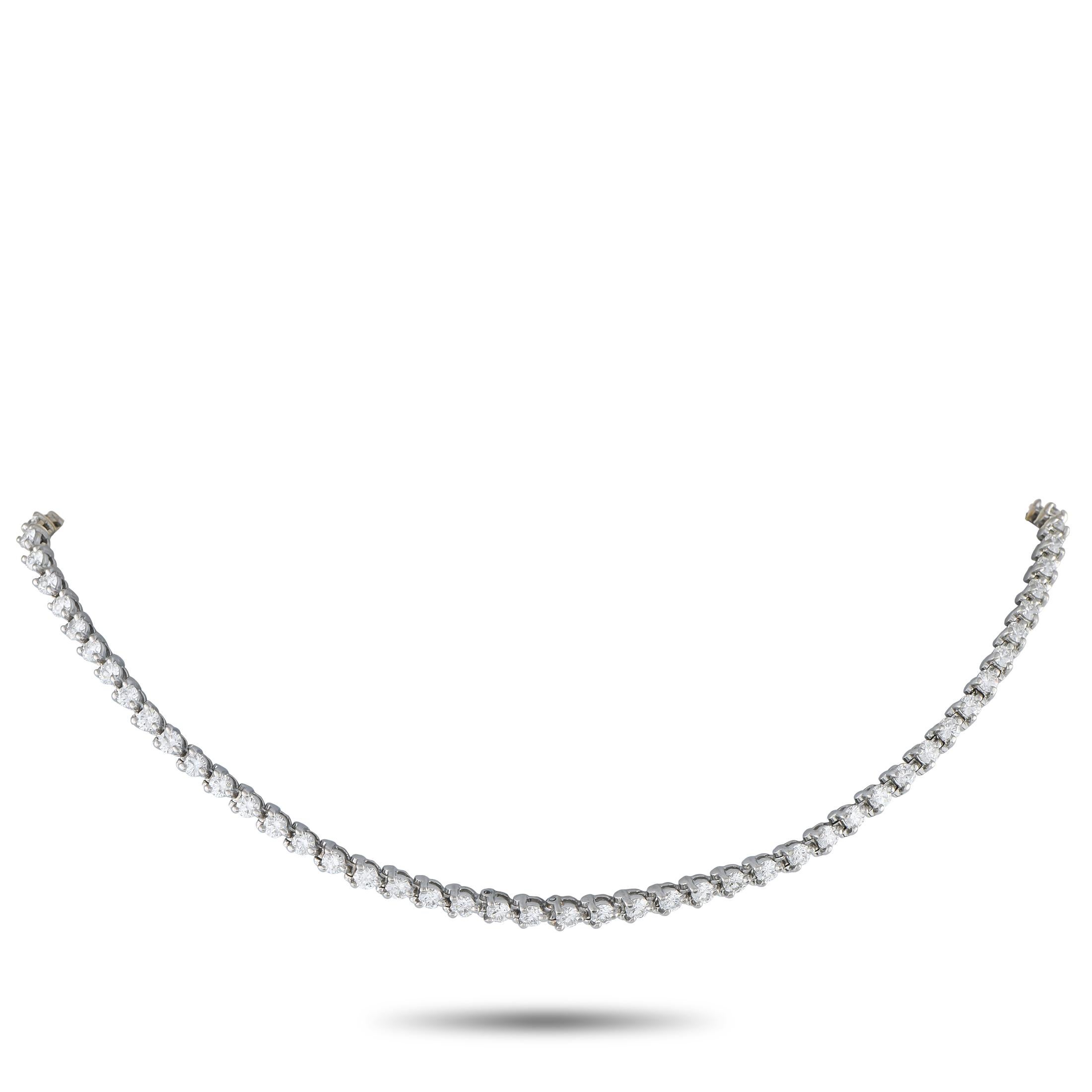 Collar Gargantilla Tenis Platino 8.10ct Diamantes en Excelente estado para la venta en Southampton, PA