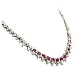 Sophia D. 8.32 Carat Ruby and Diamond Necklace set in Platinum