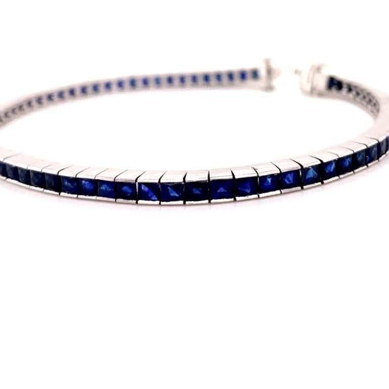 Sophia D. Bracelet en platine avec saphir de 8,32 carats Unisexe en vente