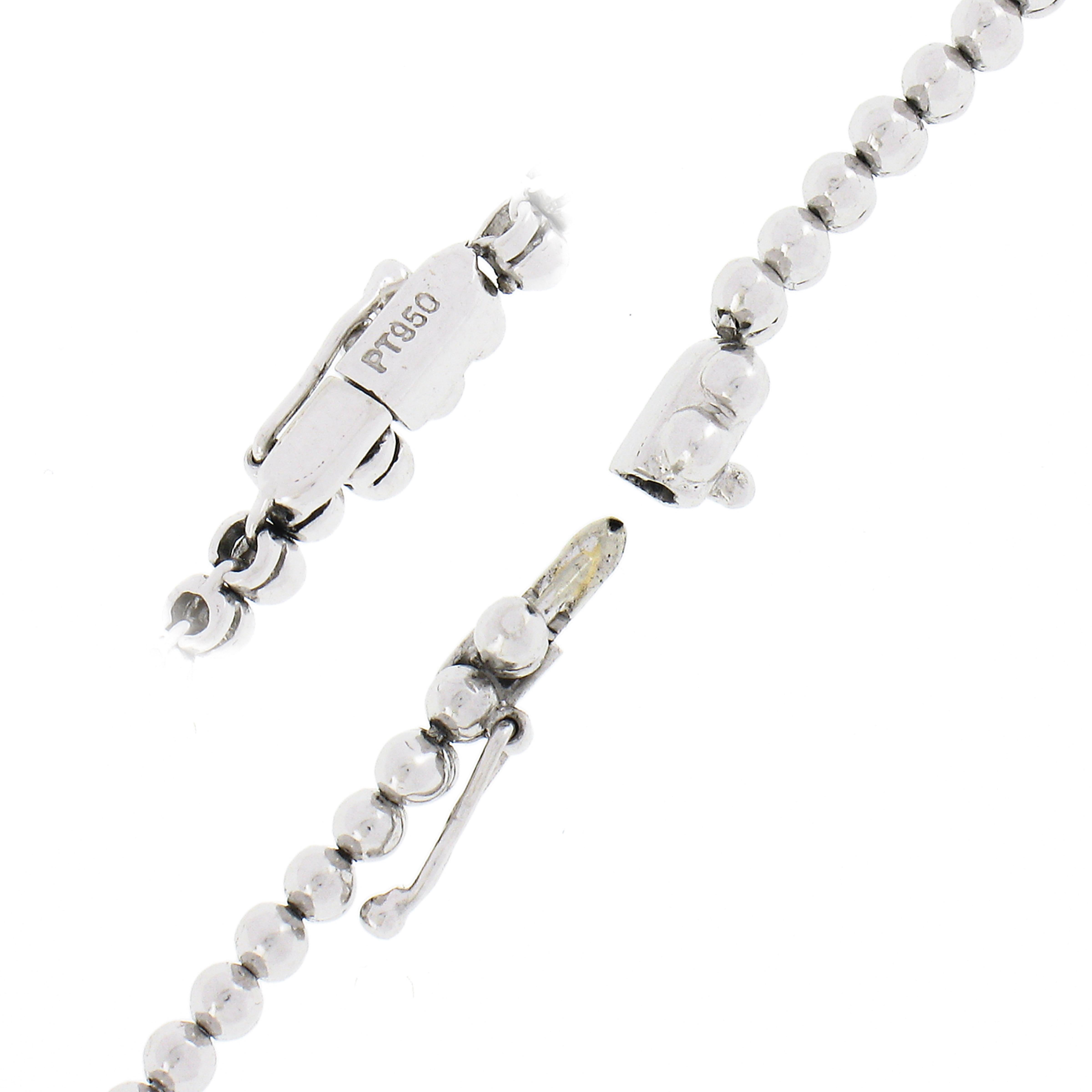 Platinum 8.40ctw Round Brilliant Diamond Chandelier Dangle Statement Necklace For Sale 1
