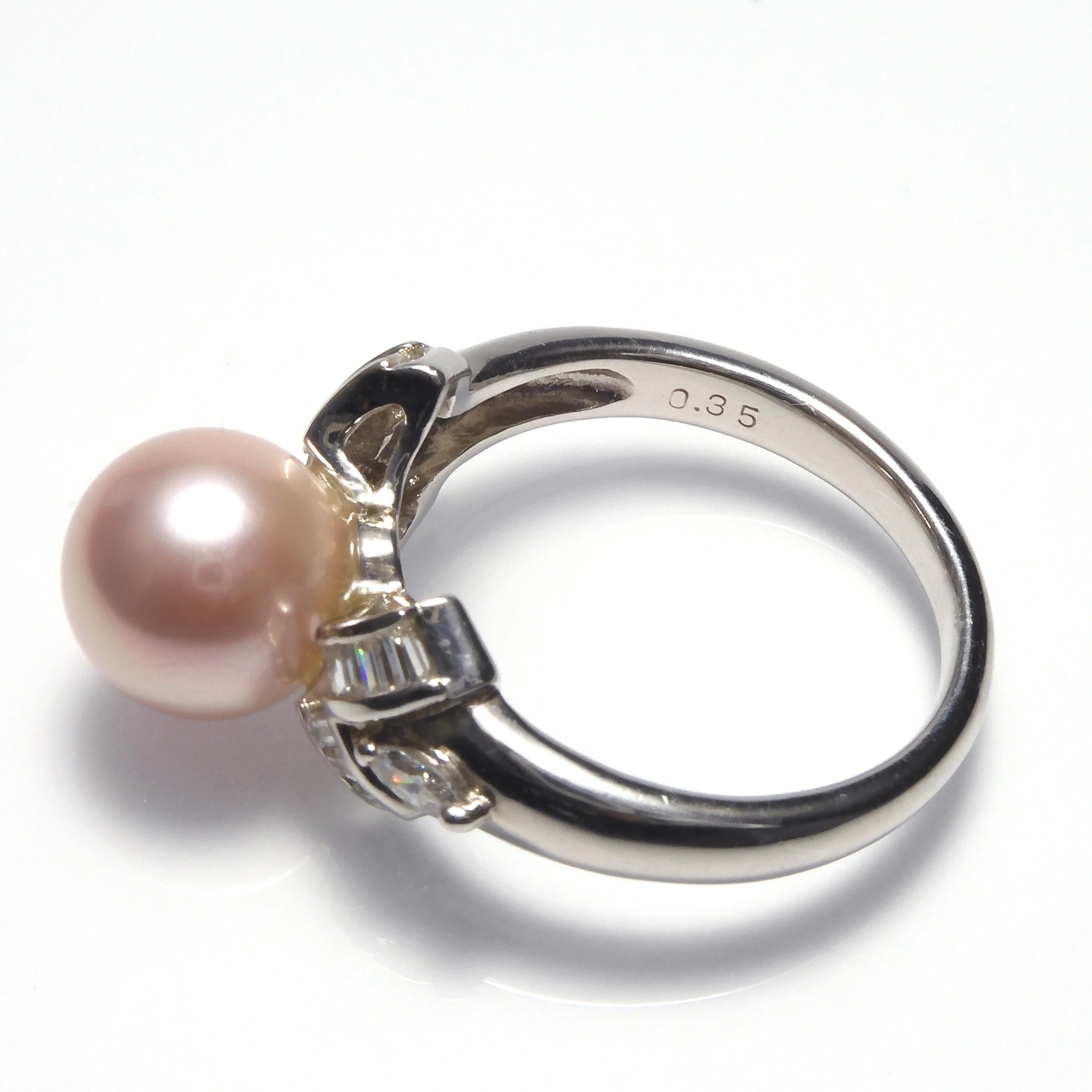 pink pearl wedding ring