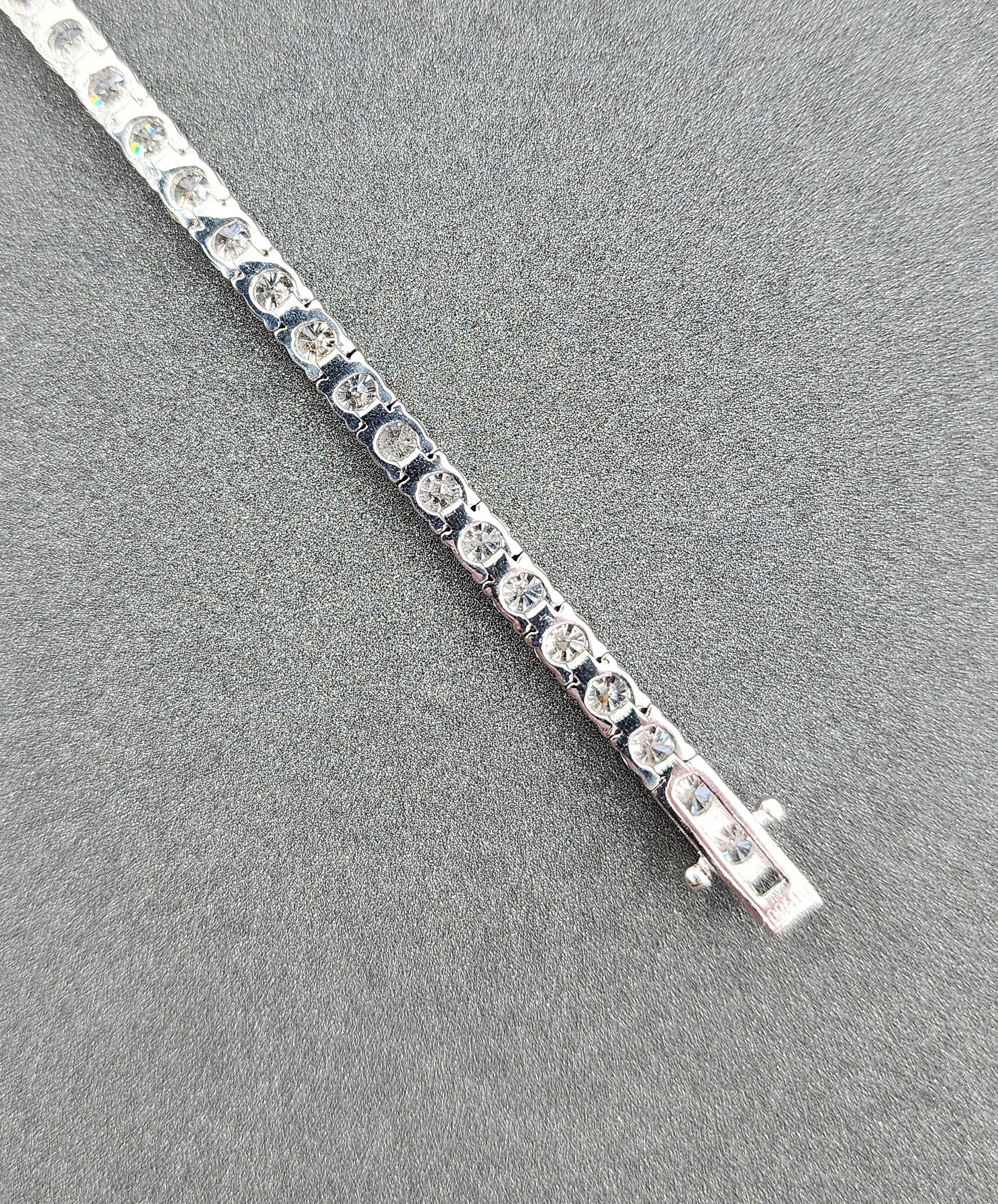 da uomo o donna Bracciale tennis in platino con diamanti da 8.55 carati in vendita