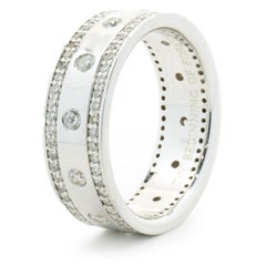 Platinum 8MM Three Row Diamond Band