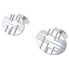 Platinum 90 Degree Art Lines Cufflinks