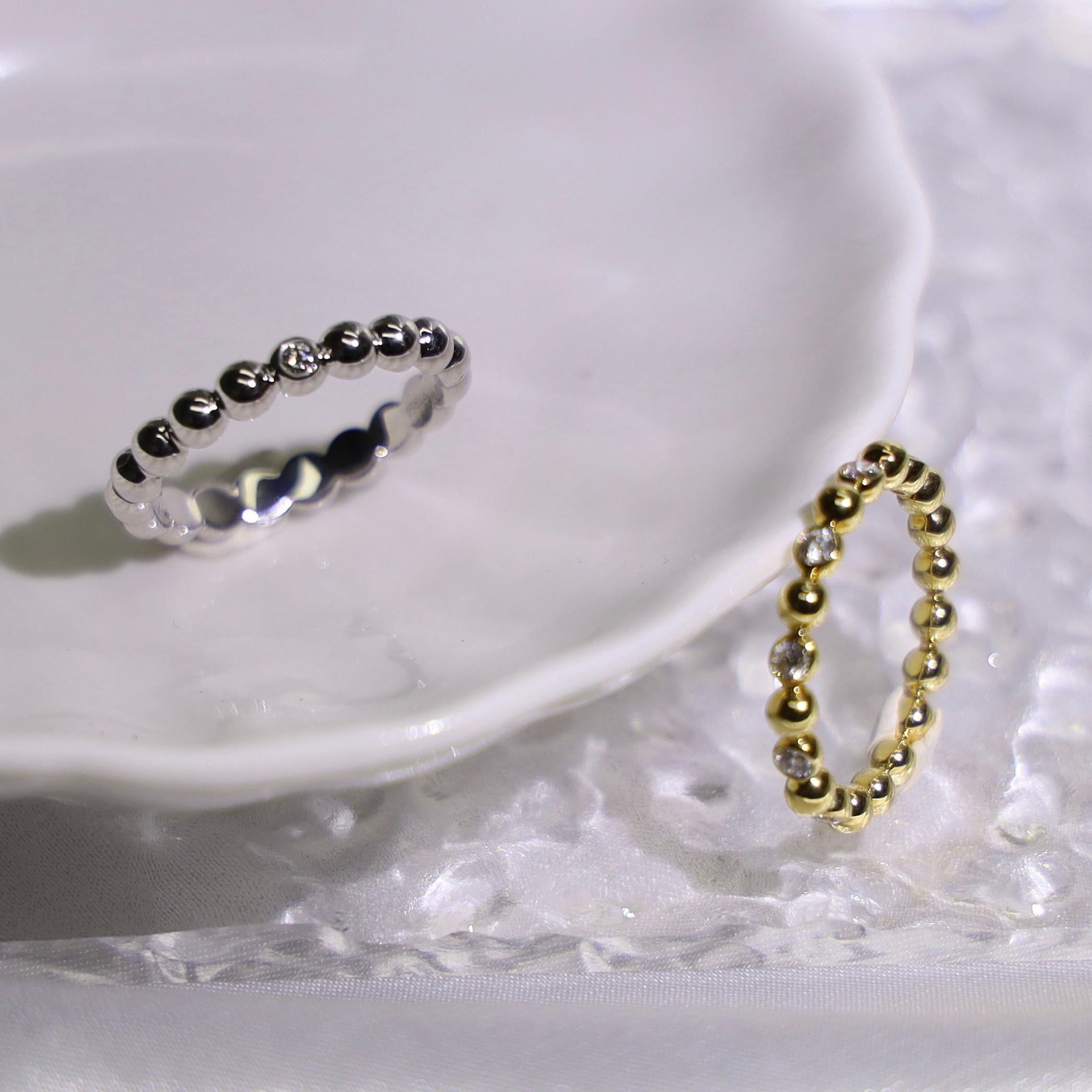 Round Cut Platinum 900 Natural Diamond Lovers Ring For Sale