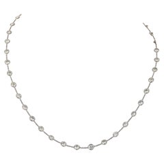 Platinum 9.15 Carats Round Cut Diamonds by the Yard Necklace