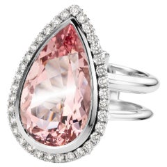 Platinum 950 20 Carat Morganite Cocktail Ring by Jochen Leën