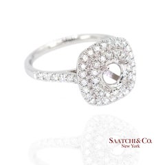 Platinum 950 Natural Brilliant Diamond Semi Mount Ring Size 6.5