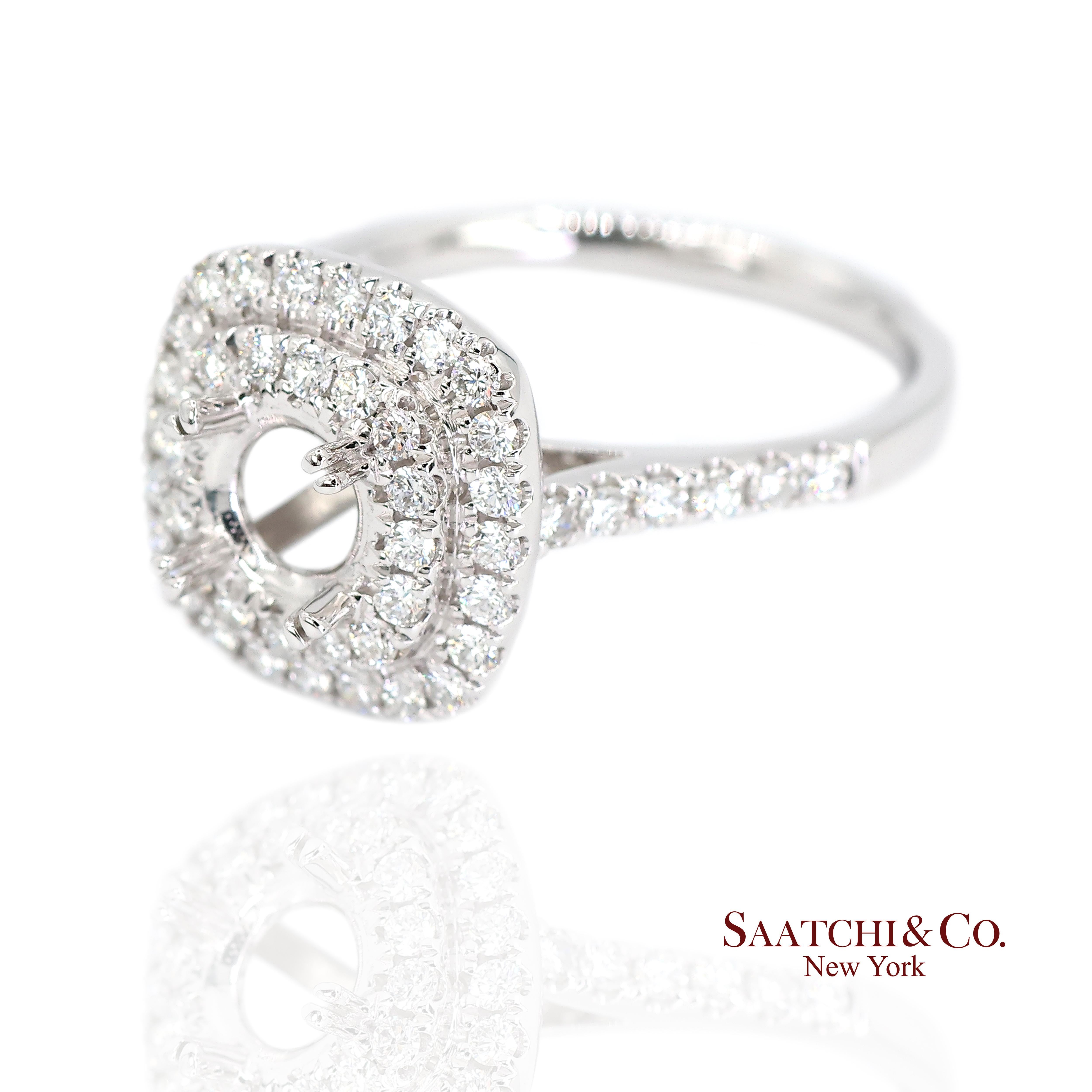 Contemporaneo Anello in platino 950 con diamante naturale Brilliante Misura 6,5 in vendita