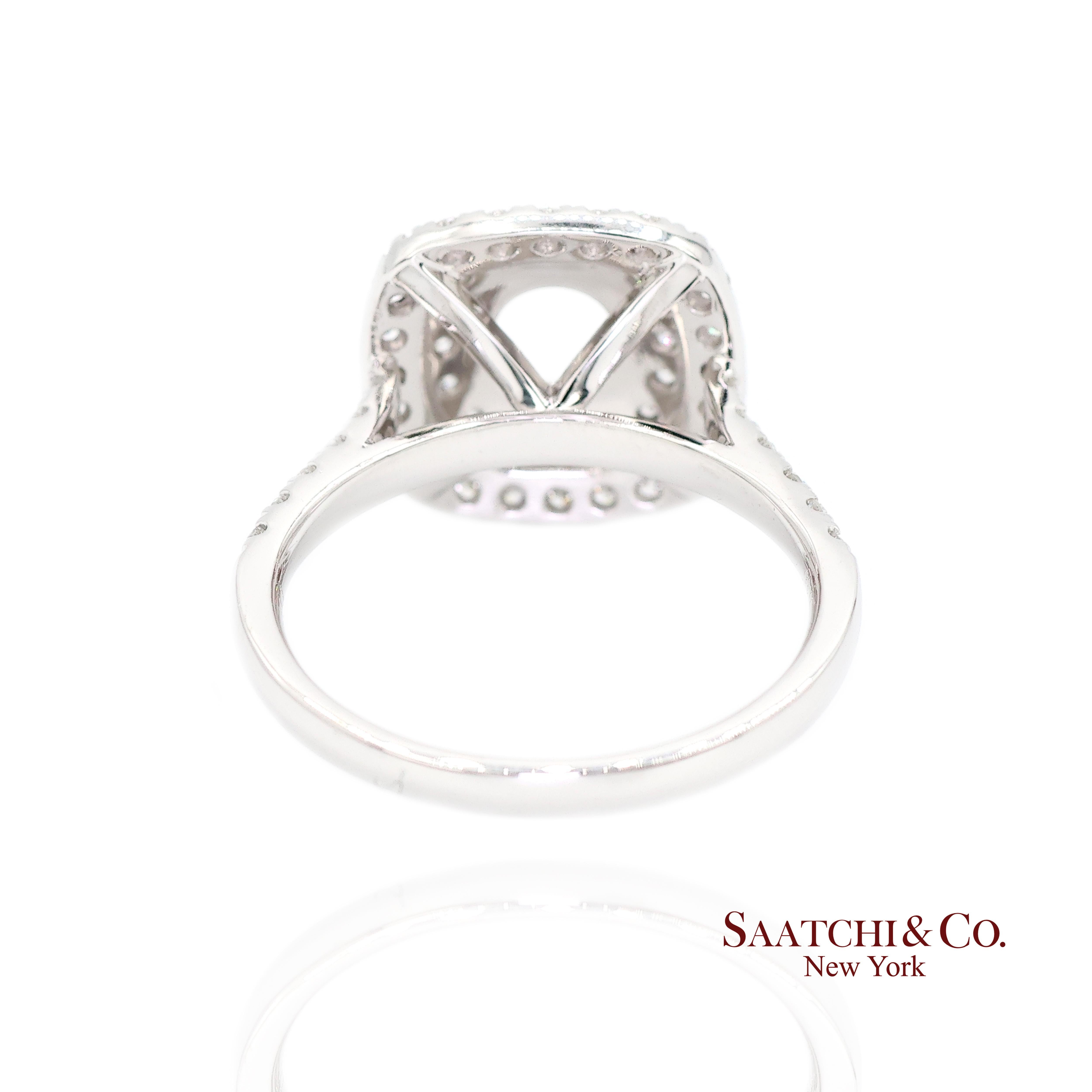 Anello in platino 950 con diamante naturale Brilliante Misura 6,5 in vendita 1