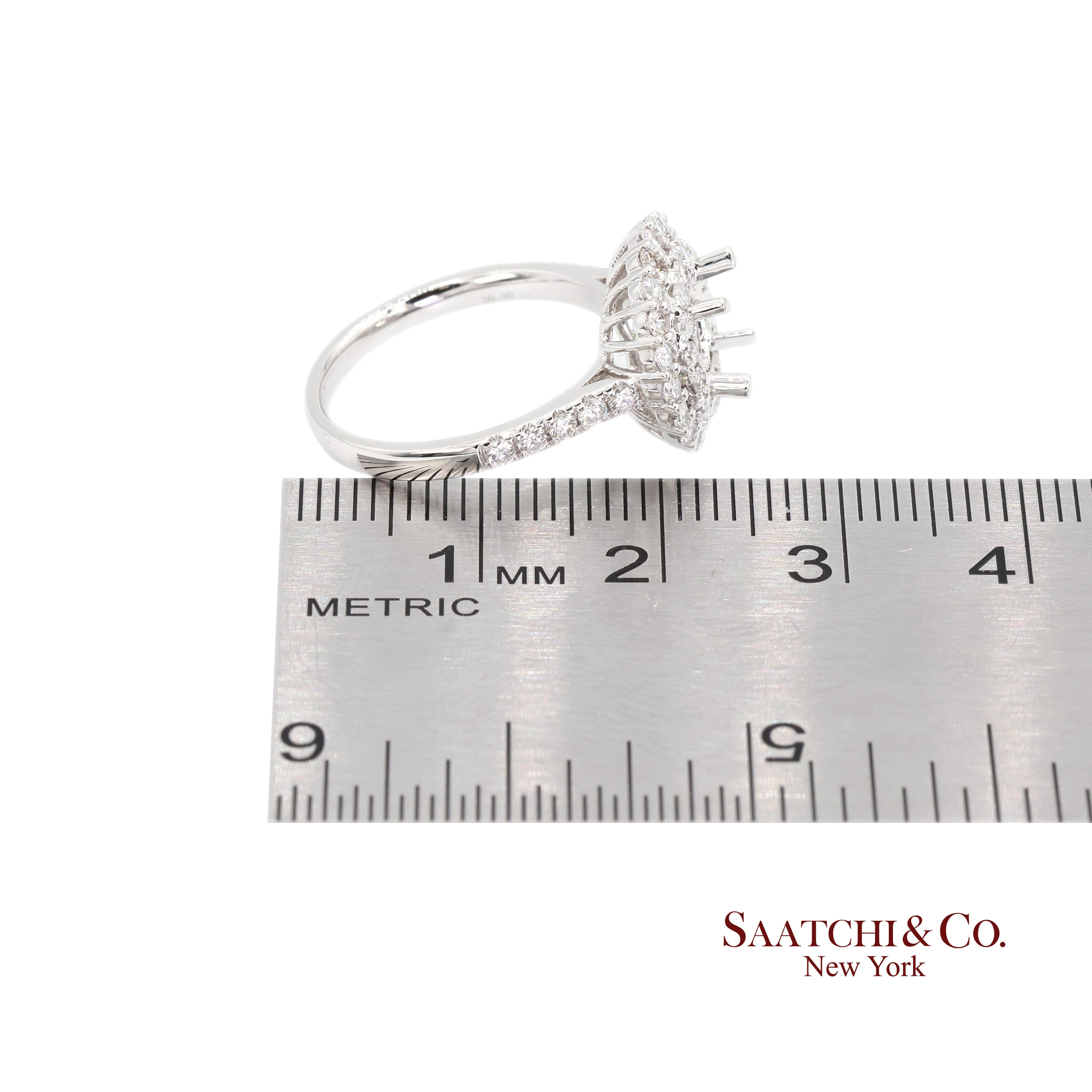 Anello in platino 950 con diamante naturale Brilliante Misura 6,5 in vendita 2