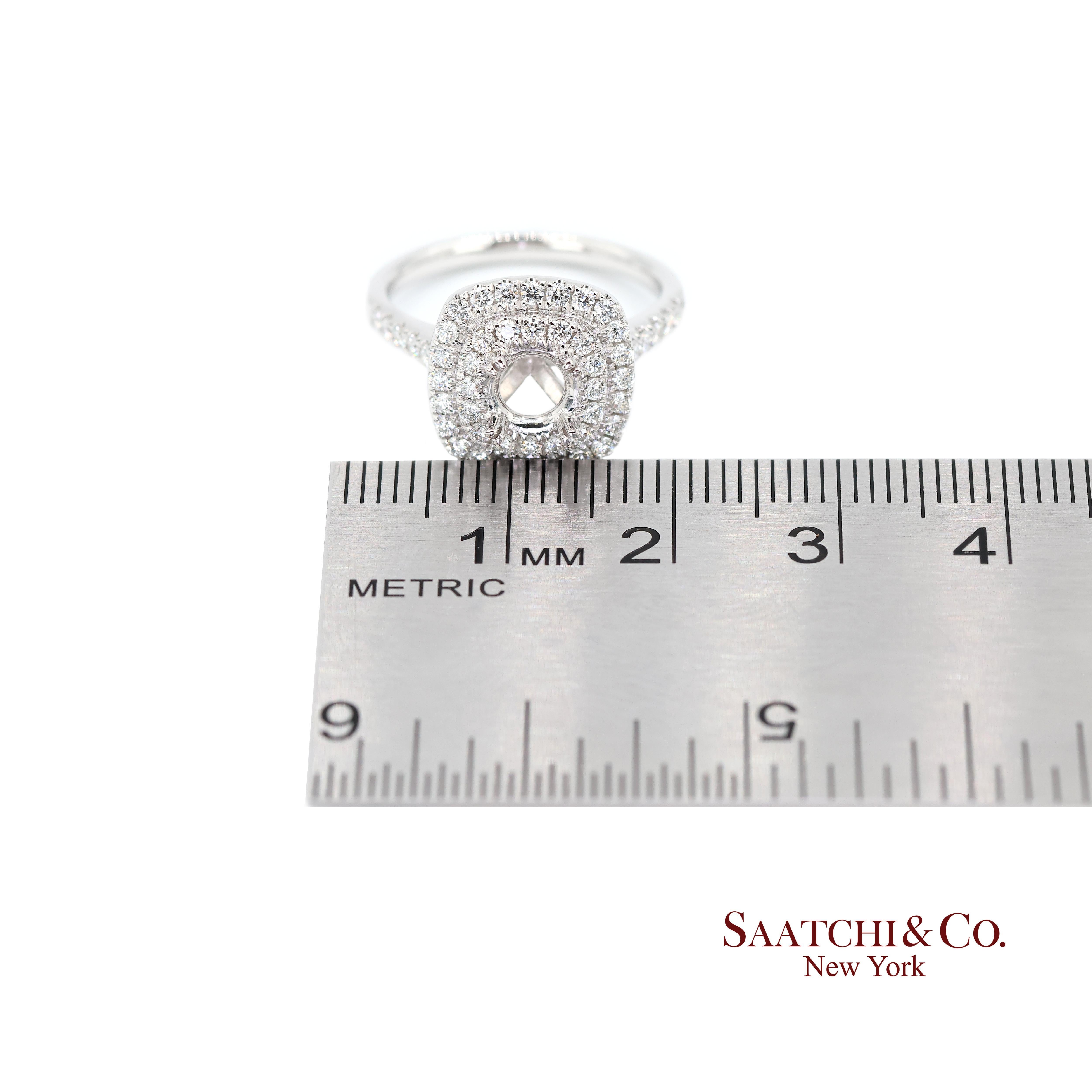 Anello in platino 950 con diamante naturale Brilliante Misura 6,5 in vendita 2