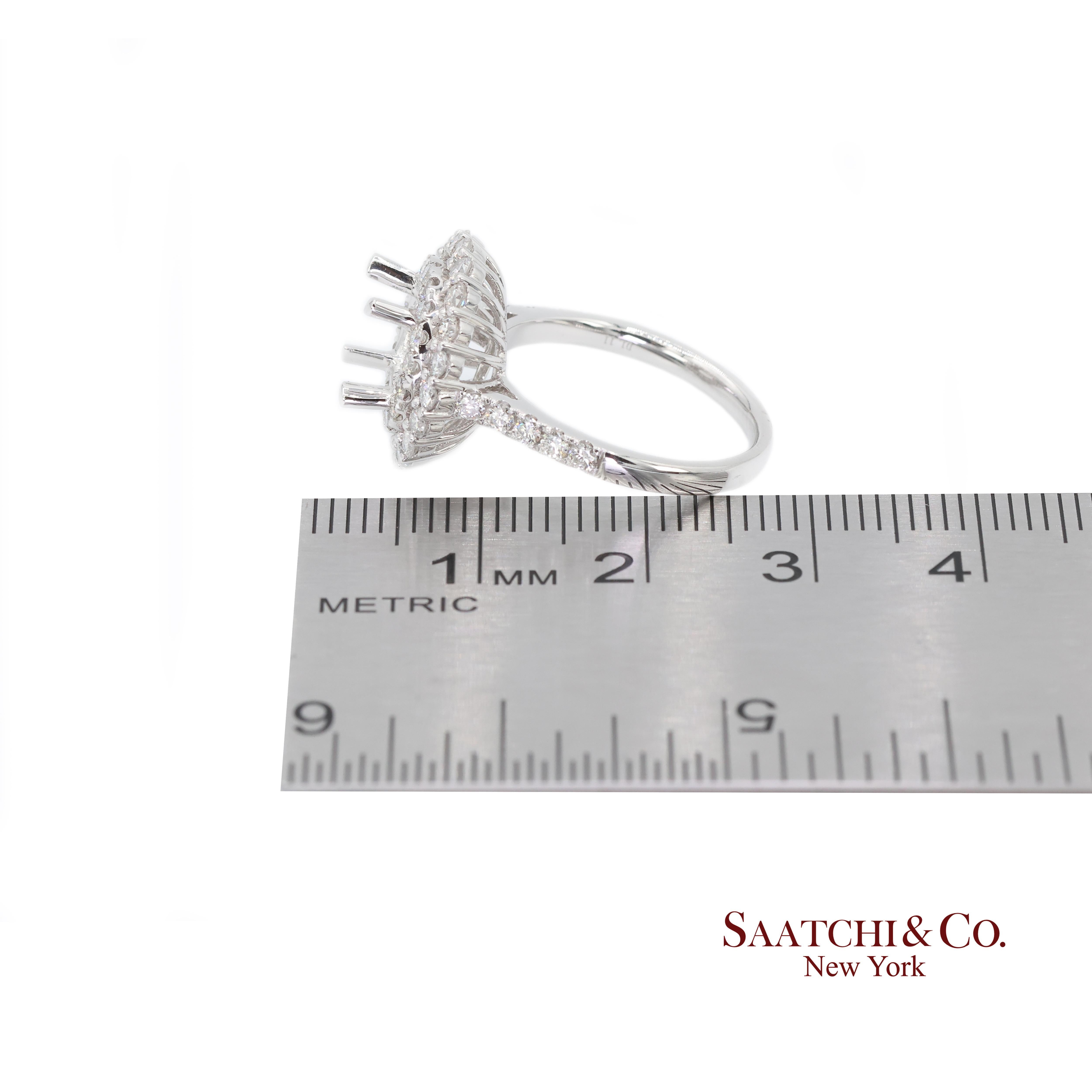 Monture en platine 950 diamant Brilliante Nature Taille 6.5 en vente 4