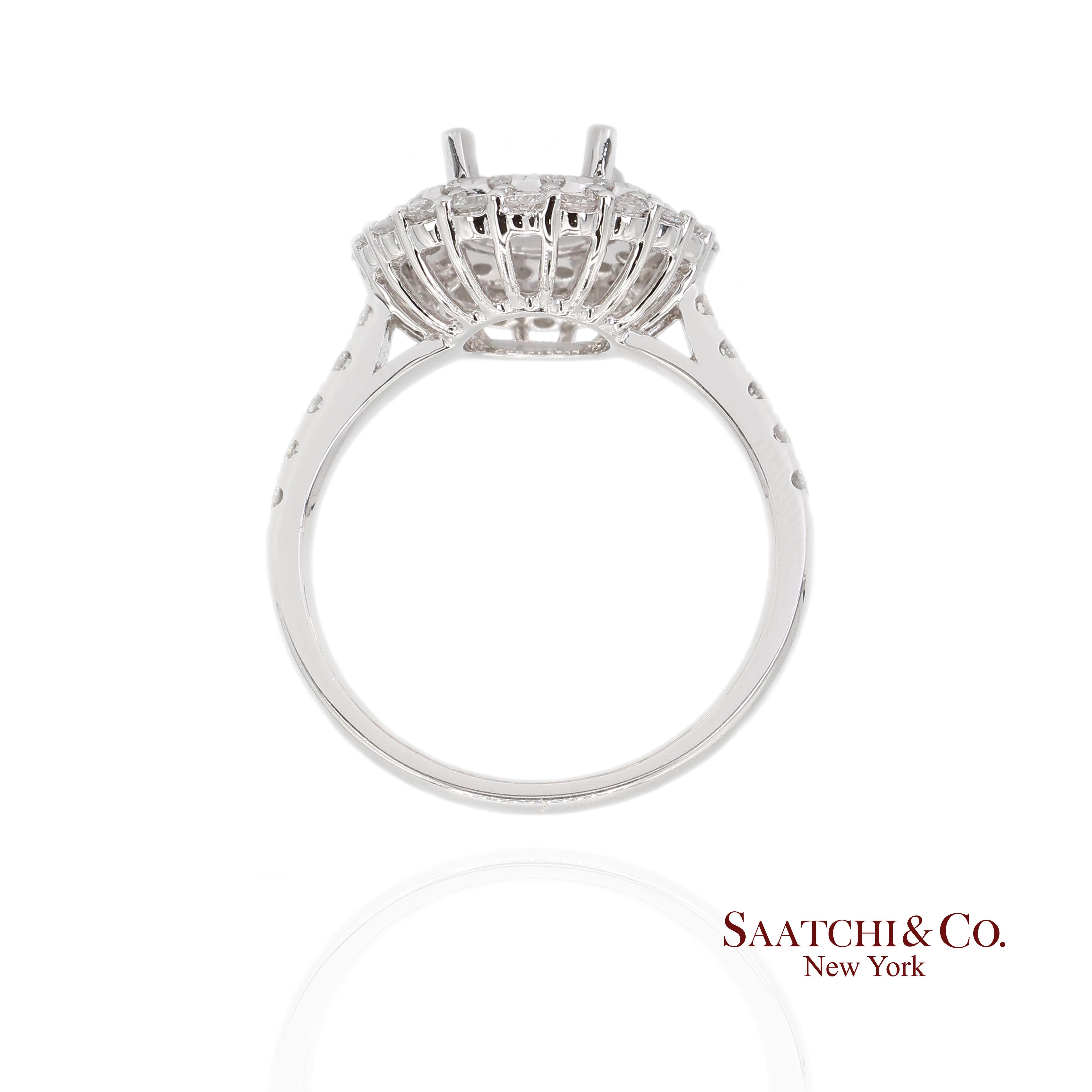 Monture en platine 950 diamant Brilliante Nature Taille 6.5 Neuf - En vente à New York, NY