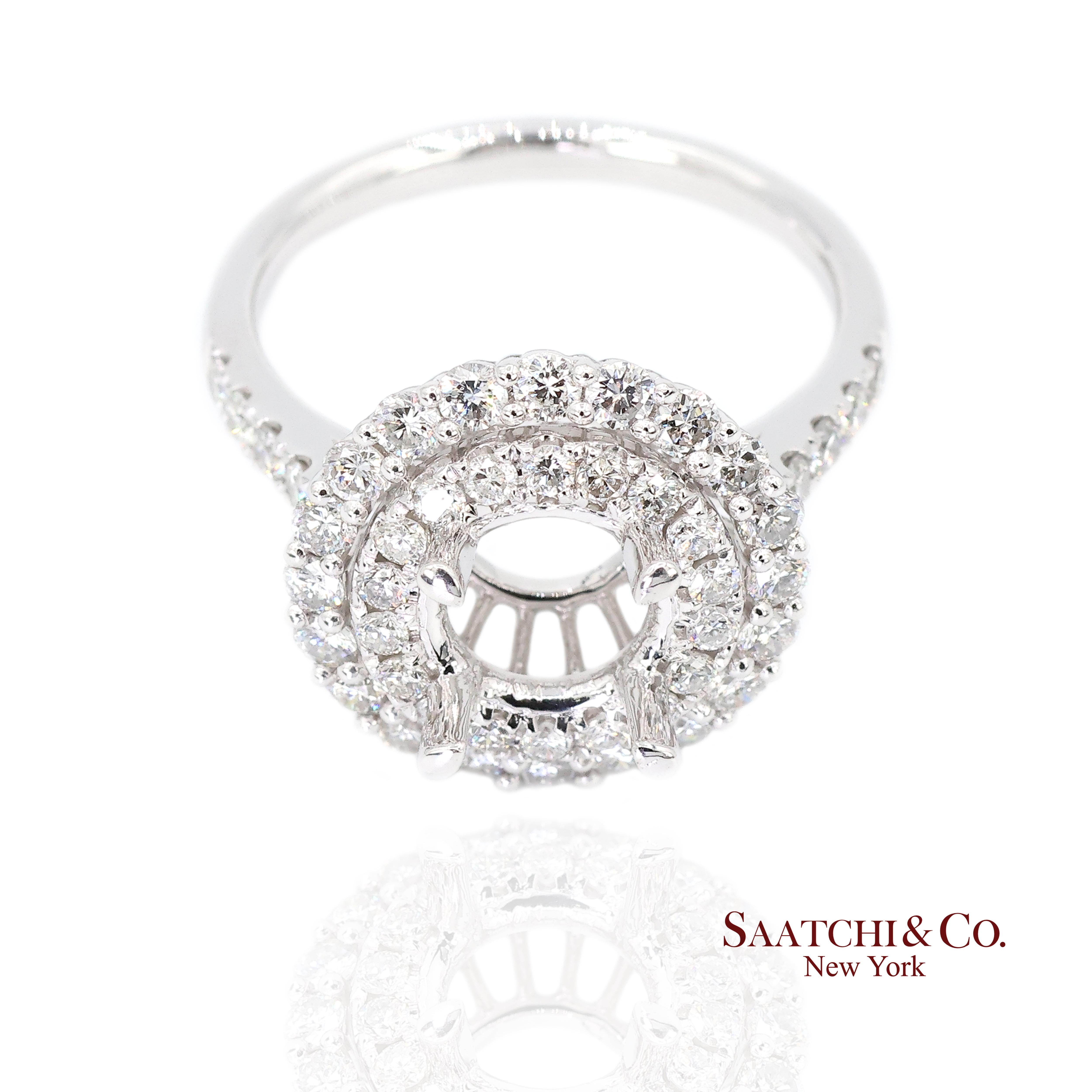 Monture en platine 950 diamant Brilliante Nature Taille 6.5 en vente 1