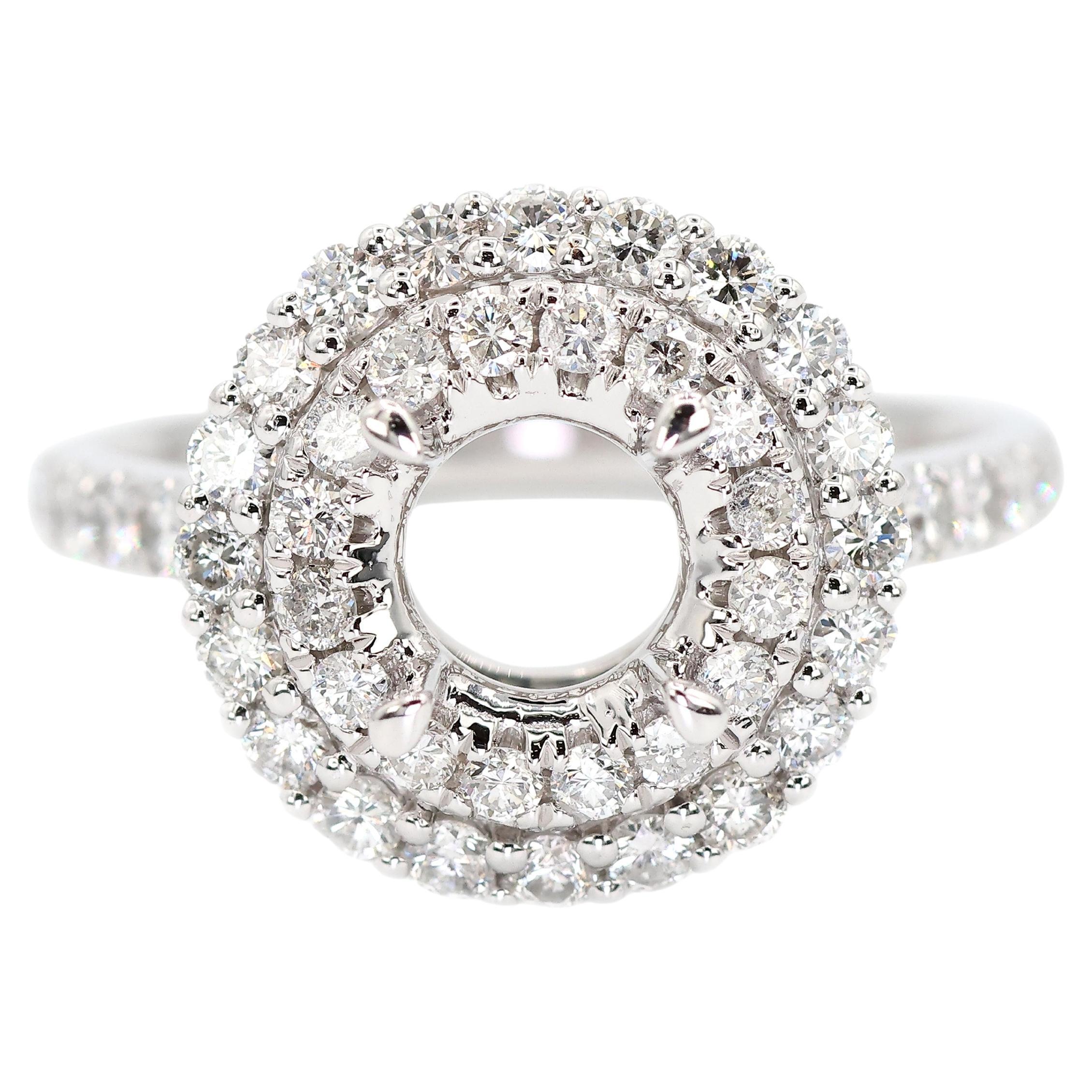 Monture en platine 950 diamant Brilliante Nature Taille 6.5 en vente