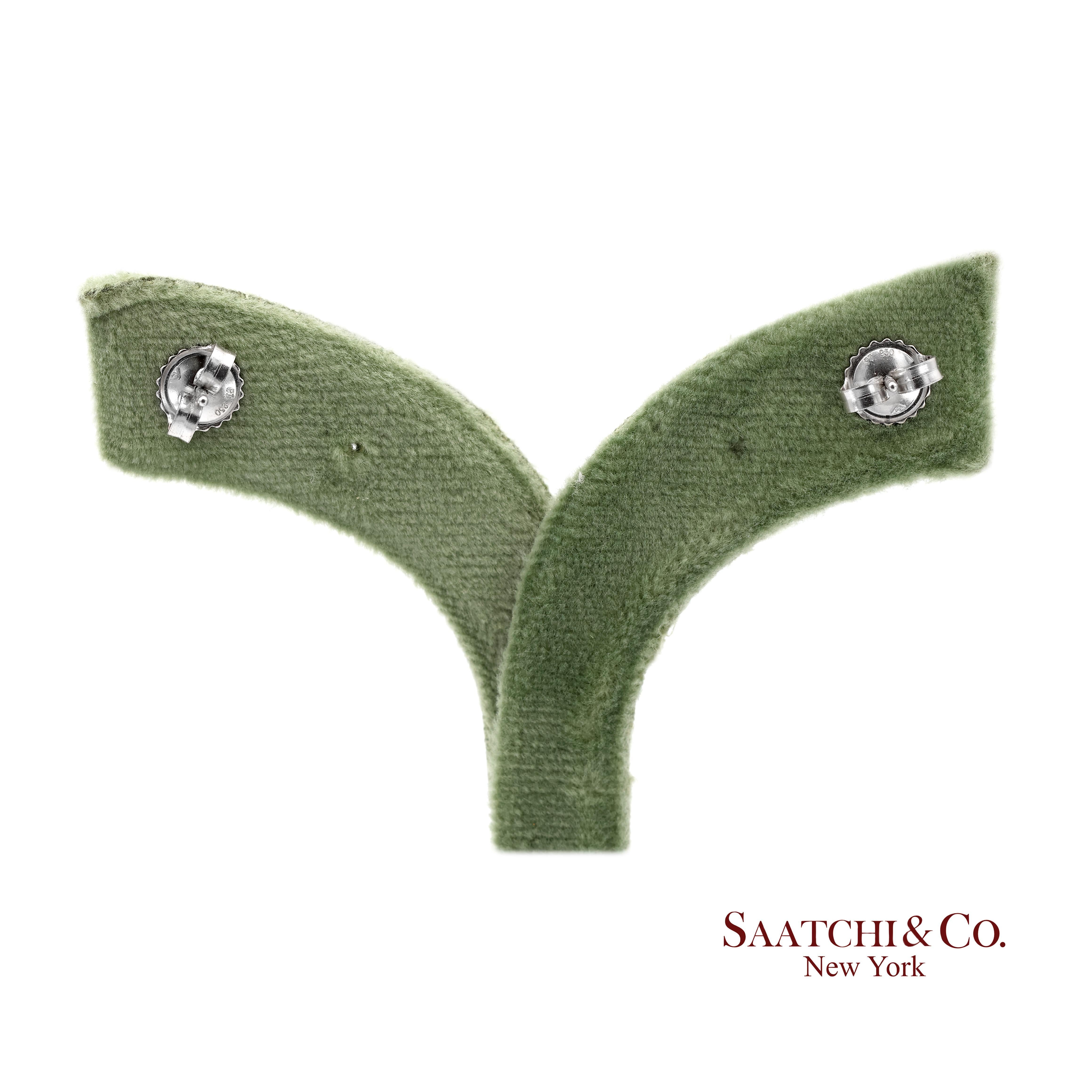 Platinum 950 8.03 Carat Natural Diamond Stud Earrings For Sale 5