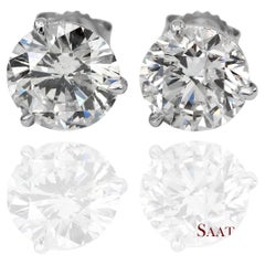 Platinum 950 8.03 Carat Natural Diamond Stud Earrings