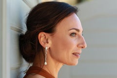 Diamants blancs en platine de 3,69 carats  Boucles d'oreilles pendantes Aenea