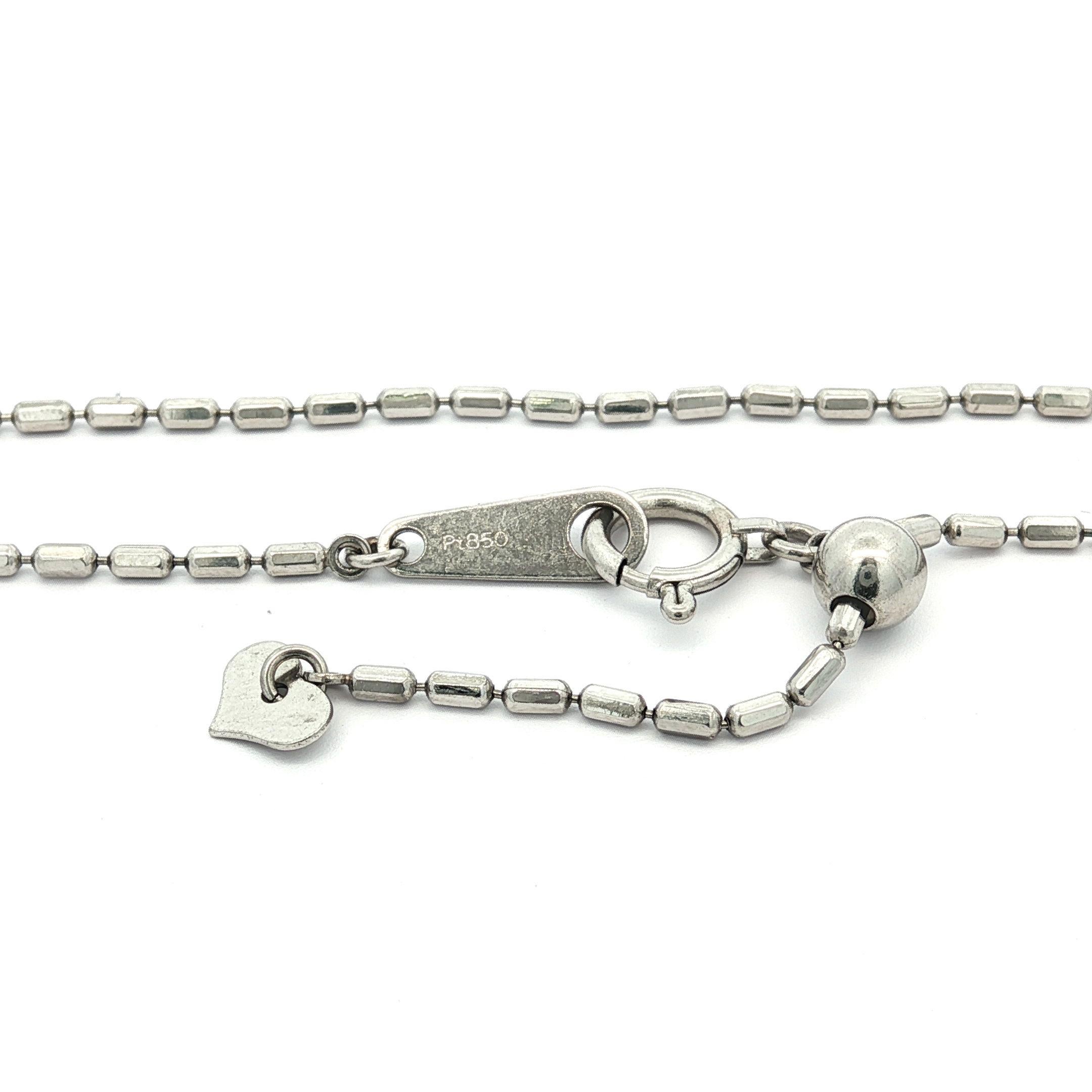 Taille brillant Collier à perles en platine avec aigue-marine ovale et diamant de 9,59ctw en vente