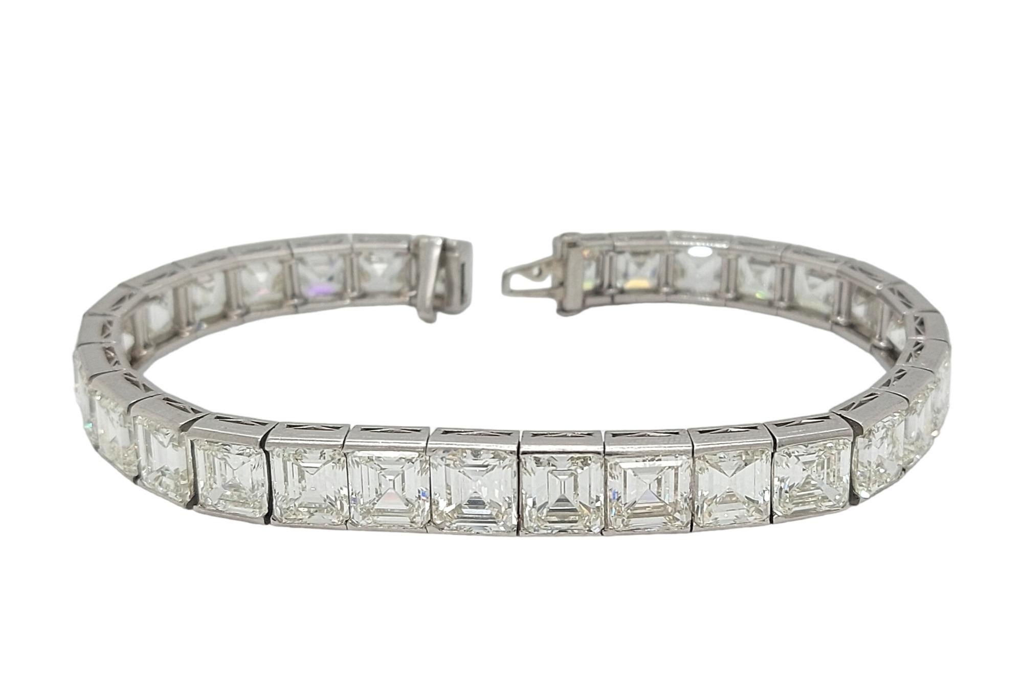 asscher cut tennis bracelet