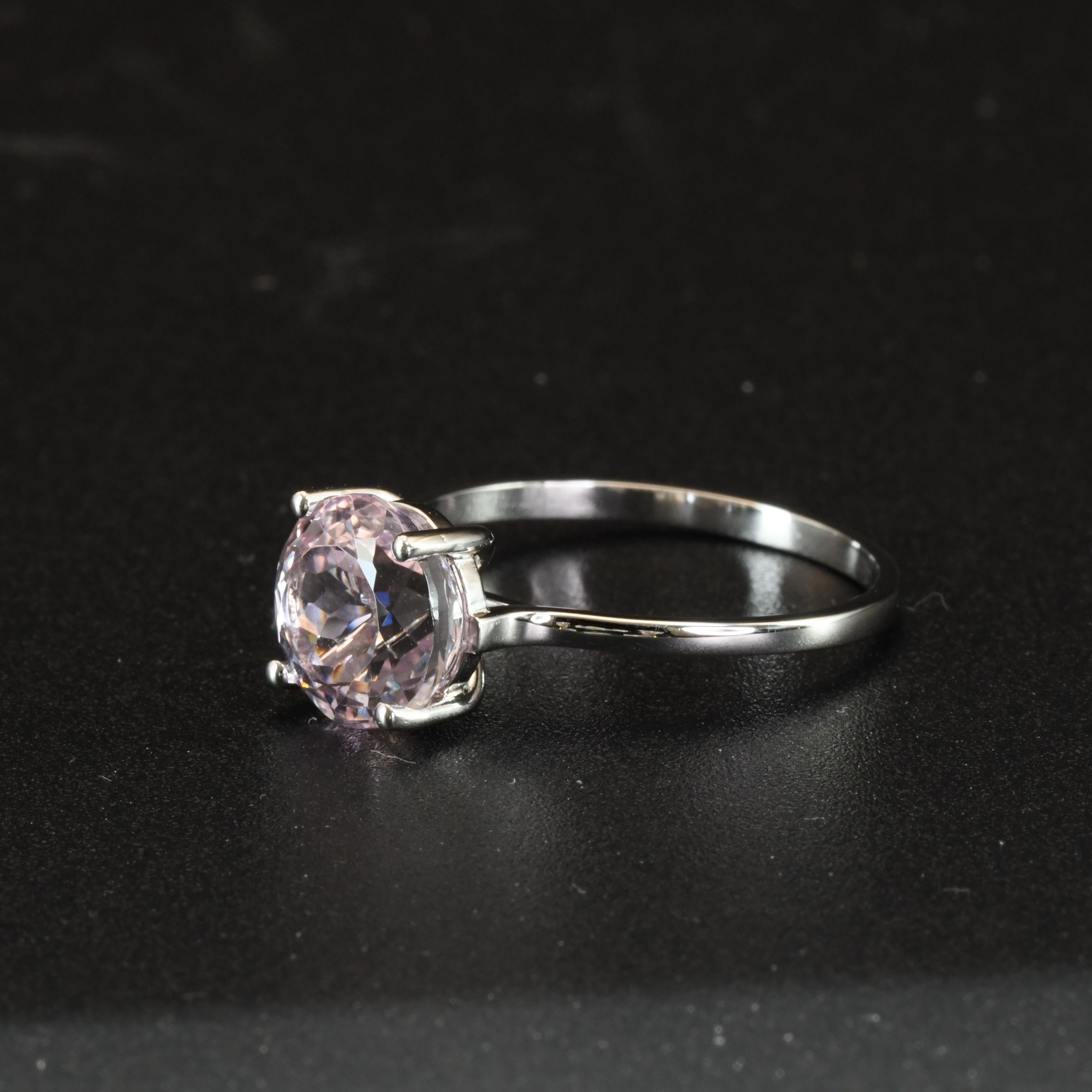 Platinum Pink Kunzite Ring For Sale 2