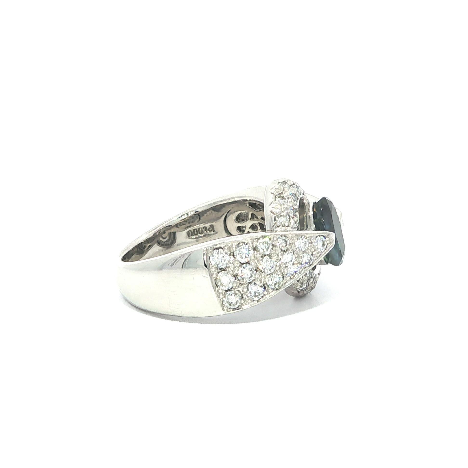 Platin AGL 2,07ctw Farbwechsel Alexandrit Pave Diamant einzigartiges Design Ring im Angebot 5