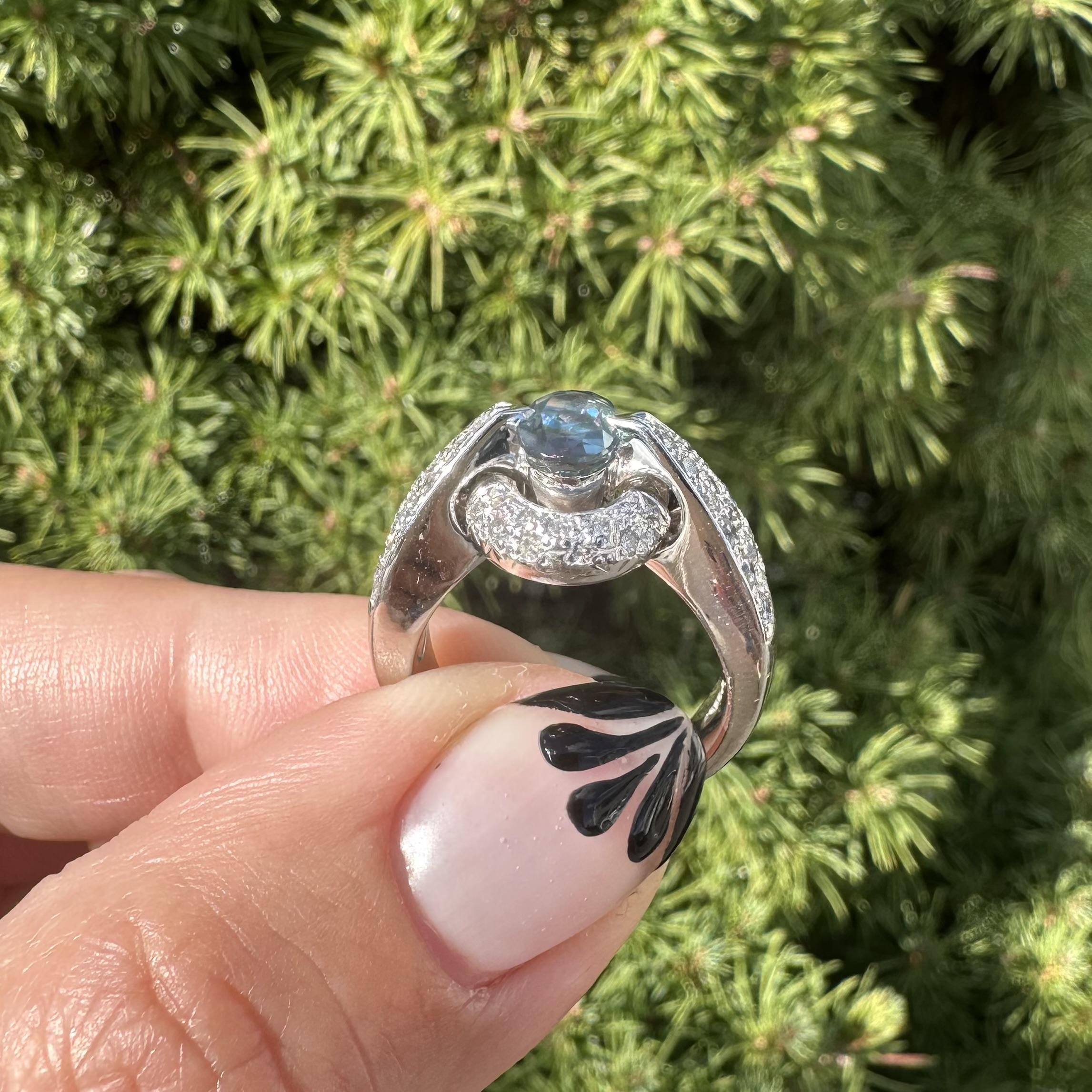 Platin AGL 2,07ctw Farbwechsel Alexandrit Pave Diamant einzigartiges Design Ring im Angebot 11