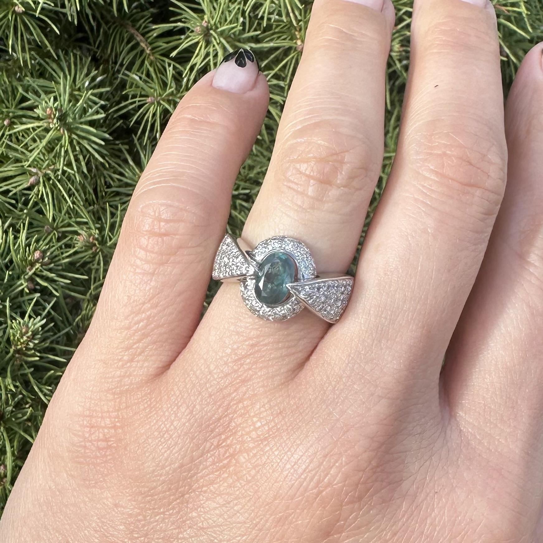 Platin AGL 2,07ctw Farbwechsel Alexandrit Pave Diamant einzigartiges Design Ring im Angebot 12