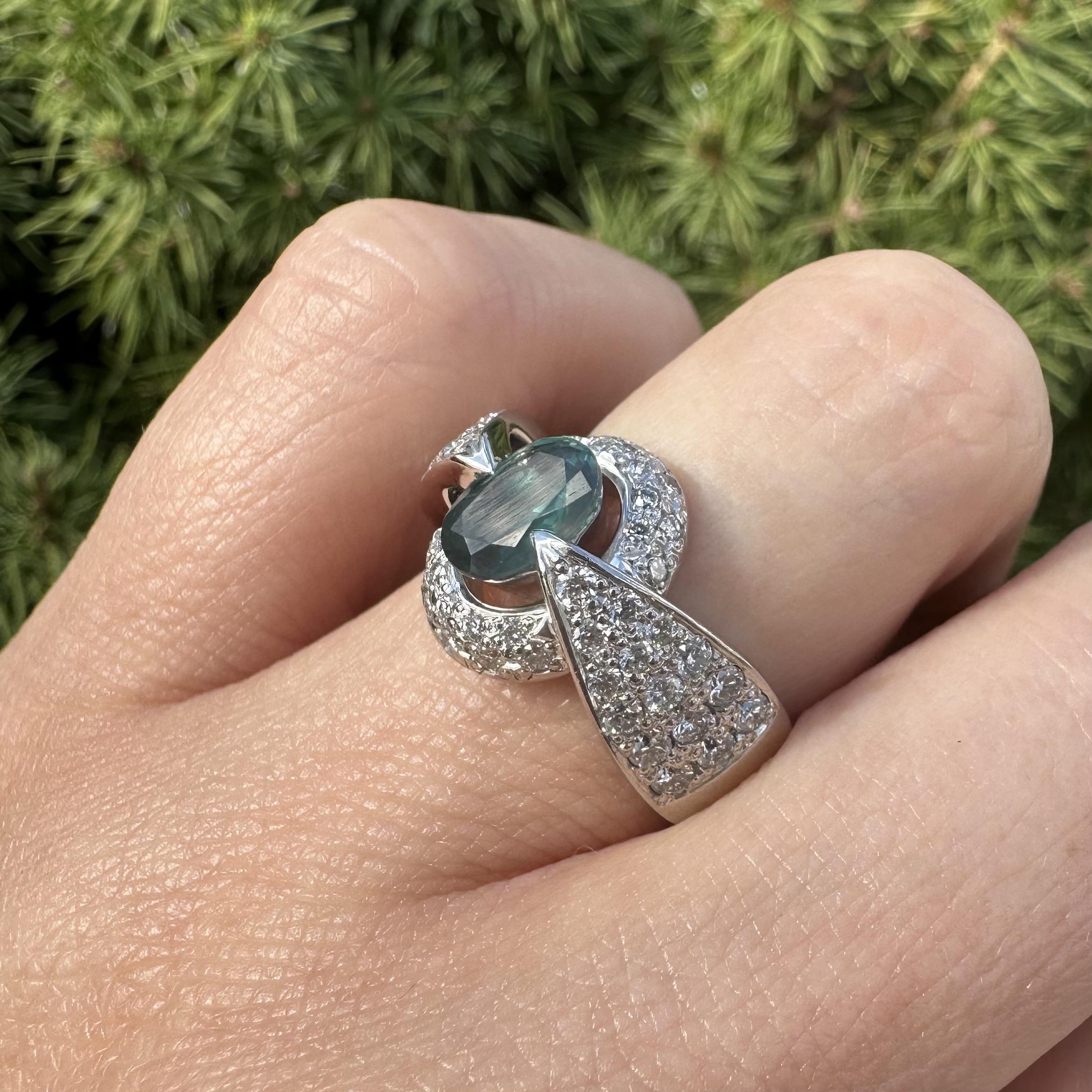 Platin AGL 2,07ctw Farbwechsel Alexandrit Pave Diamant einzigartiges Design Ring im Angebot 13