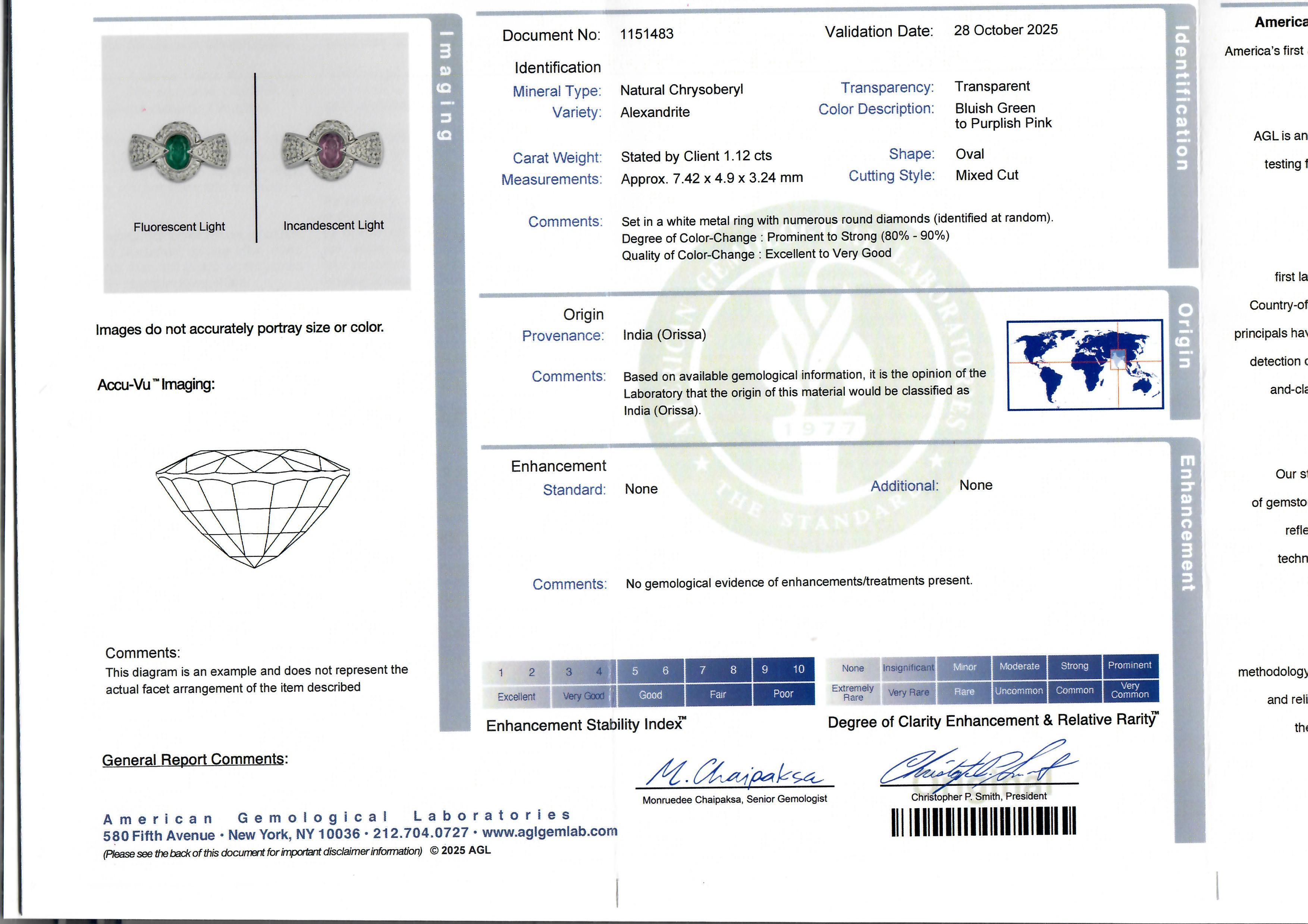 --Stein(e):--
(1) Natürlicher echter Alexandrit - Ovalschliff - Zackenbesatz - schöner Farbwechsel - bläulich-grüne bis lila-rosa Farbe - 100% natürlich - 1,12ct (genau )
** Vollständige Informationen siehe unten unter 