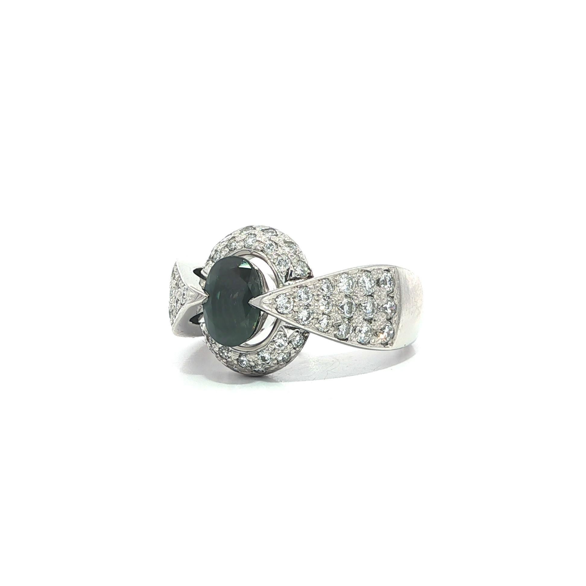 Platin AGL 2,07ctw Farbwechsel Alexandrit Pave Diamant einzigartiges Design Ring im Angebot 3
