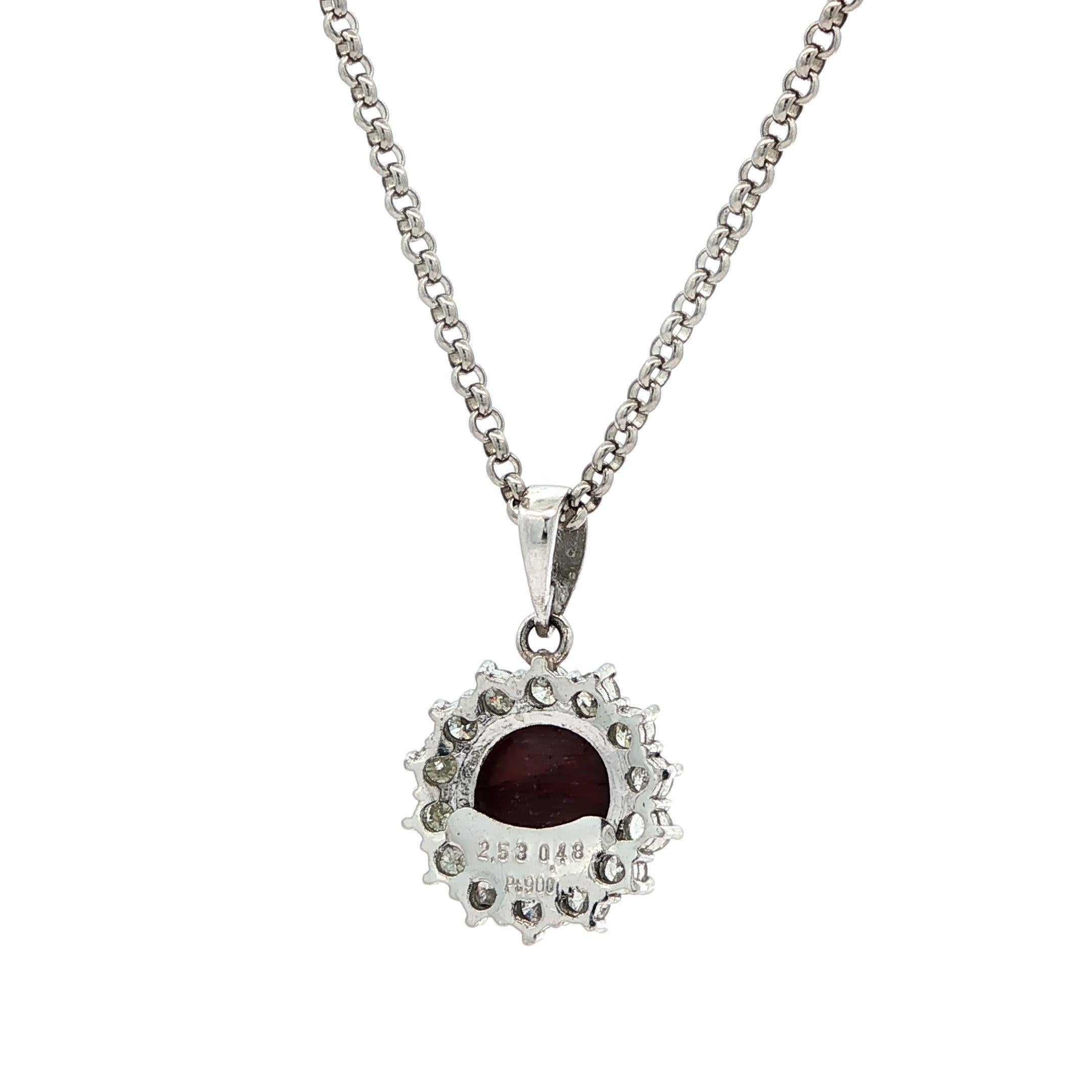 Colgante de platino AGL 3,01 ct Ojo de Gato Verde a Rojo Brasil Alejandrita Diamante en venta 3