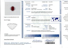 Platinum AGL Certified 12.25ctw Oval Red Ruby W/ Diamond Substantial Large Ring