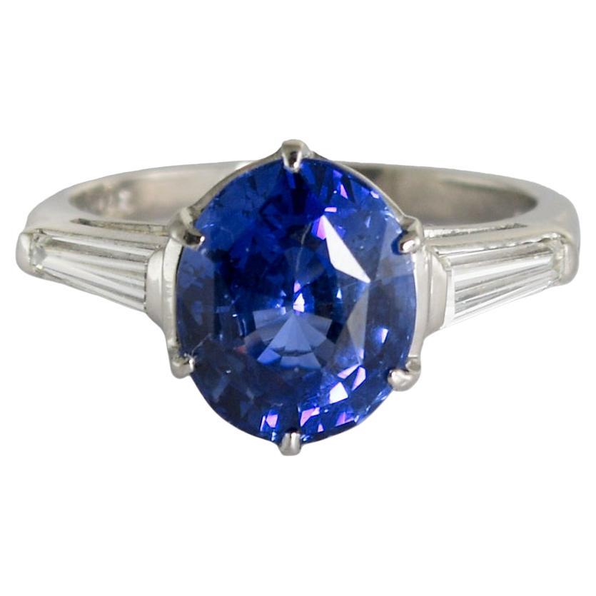 Platinum AGL Certified Sapphire & Diamond Ring 6.9g