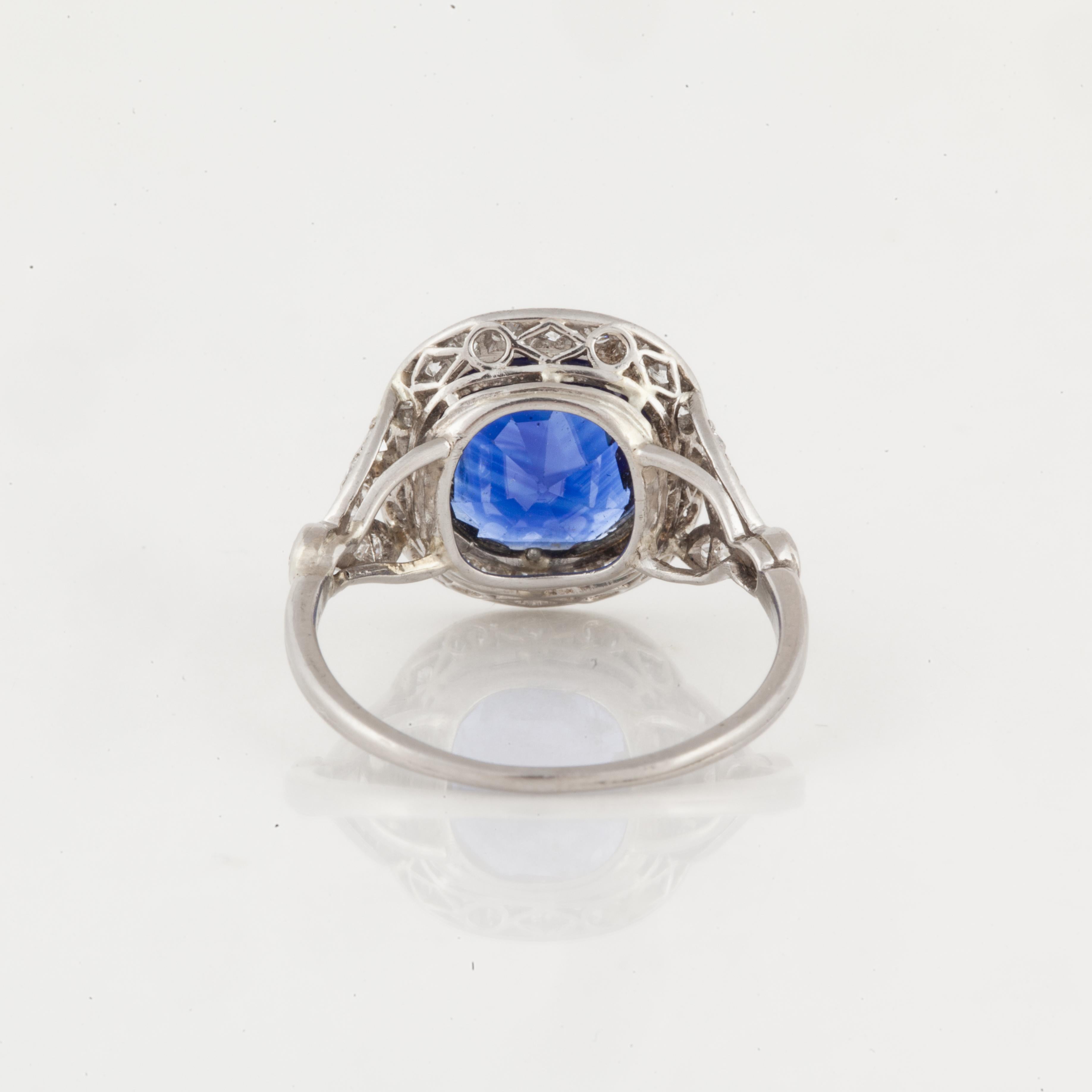 AGL Certified Sapphire Diamond Ring in Platinum 1