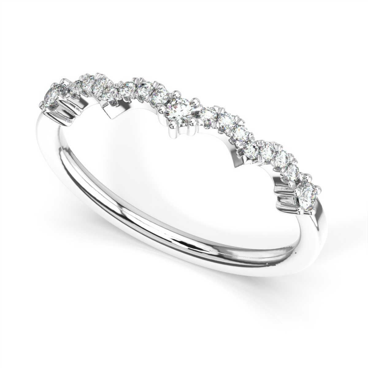 Platin Agnes Diamantring '1/16 Ct. „Cow's (Rundschliff) im Angebot