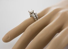 Platinum AIG Graded Princess Cut Diamond Engagement Ring and Band